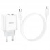 Адаптер сетевой HOCO Type-C to Lightning Cable Stage dual port charger set C105A |1USB/1Type-C, 20W/3A, PD/QC|