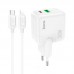 Комплект блок и кабель HOCO c111a Type-C to Lightning Cable Lucky dual-port  charger set  белый