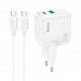 Набор Адаптер сетевой HOCO Type-C to Type-C Cable Lucky dual-port  charger set C111A белый