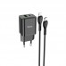 Набор зарядный HOCO N28 Founder charger set 1USB и 1Type-C и кабель Type-C to Lightning черный