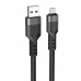 Кабель HOCO U110 Micro USB charging data cable 1.2m усиленный черный