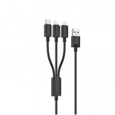 Кабель HOCO Combo Micro+Lightning+Type-C 3-in-1 charging cable X74 |1m, 2A|