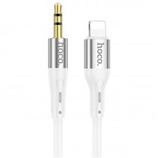 Кабель HOCO UPA22 3.5mm to Lightning silicone digital audio conversion cable белый