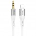 Кабель HOCO UPA22 3.5mm to Lightning silicone digital audio conversion cable белый