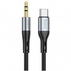 Кабель HOCO UPA22 3.5mm to Type-C silicone digital audio conversion cable черный