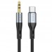 Кабель HOCO UPA22 3.5mm to Type-C silicone digital audio conversion cable черный