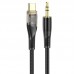 Кабель HOCO 3.5mm to Type-C Transparent Discovery Edition Digital audio conversion cable UPA25 |1M|