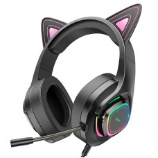 Наушники HOCO Cute cat luminous cat ear gaming headphones W107 elf
