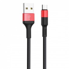 Кабель Hoco X26 Micro USB (1m) черно красный нейлоновый