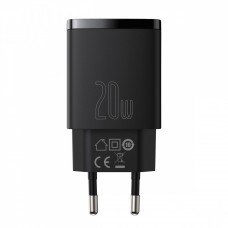 Сзу Baseus Compact Quick Charger 20W QC+ PD (1Type-C + 1USB)