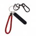 Брелок для ключей leather braided with carabiner red