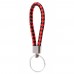 Брелок для ключей leather braided with carabiner red