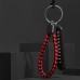 Брелок для ключей leather braided with carabiner red