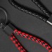 Брелок для ключей leather braided with carabiner red