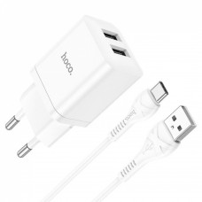 Сзу Hoco N25 Maker (2 USB) + кабель Lightning