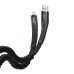 Кабель Hoco U78 Cotton USB - Lightning 2.4A (1.2м) Black