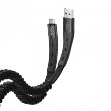 Кабель Hoco U78 Cotton USB - MicroUSB 2.4A (1.2м) Black