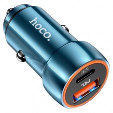 Автомобильное зарядное устройство Hoco Z46A PD 20W + QC3.0 Blue
