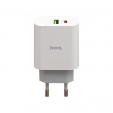 Сетевое зарядное устройство Hoco C80A PD 20W + QC3.0 Type-C to Type-C комплект белый