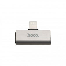 Переходник Hoco LS24 Dual Lightning Converter цвет стальной