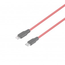 USB Hoco X21 Plus Silicone PD 20W Type-C to Lightning цвет чёрно-красный