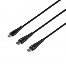 USB Hoco U102 Super 2 in1 Type-C to Type-C / Type-C 100W цвет чёрный