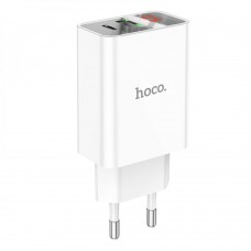 Блок питания Hoco C100A PD20W+QC3.0 with digital display сам адаптер белый