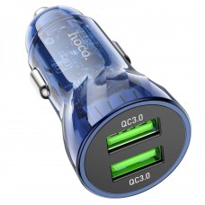 Авто зарядное устройство Hoco Z47 Transparent QC3.0 18W цвет прозрачный синий