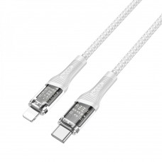 USB Hoco U111 Transparent Discovery Edition PD20W Type C to Lightning цвет серый