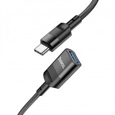 USB переходник кабель Hoco U107 Type-C male to USB female USB 3.0 черный