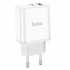 Сетевое зарядный блок адаптер Hoco C105A Stage dual port PD20W+QC3.0 белый