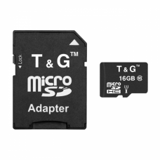 Карта памяти T&amp;G MicroSDHC 16gb UHS-1 10 Class &amp; Adapter цвет чёрный