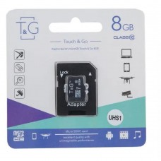 Карта памяти T&amp;G MicroSDHC 8gb 10 Class &amp; Adapter цвет чёрный