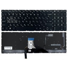 Клавиатура HP Omen 15-DH 15-DC черная без рамки прямой Enter подсветка RGB Original PRC (910300206930)