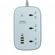 Сетевой удлинитель LDNIO SCW3451 3 ports / PD / 3USB / 1 QC 3.0 / 1 Type-C / WiFi цвет белый