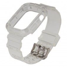 Ремешок для Apple Watch Band Color Transparent + Protect Case 44mm цвет White