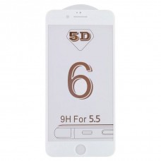 Защитное стекло 5D for iPhone 6+/6S+ White (no package)