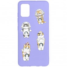 Чехол MiaMi Cartoon for Samsung M515 (M51-2020) Violet Kitty #7