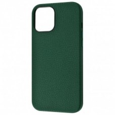 Чехол Genuine Leather Grainy для iPhone 12/12 Pro Forest Green