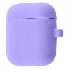 Чехол Silicone Case New with Carbine для Apple Airpods 1/2 Light Purple
