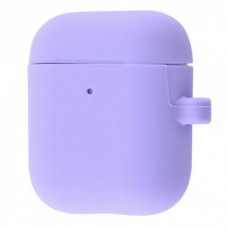 Чехол Silicone Case Slim with Carbine для Apple Airpods 2 Light Purple