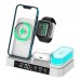 Зарядка Qi 4in1 Wireless Charger JYD-WC164 |5-15W, Watch/Airpods/Phone, RGB light/Clock|