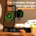 Зарядка Qi 4in1 Wireless Charger JYD-WC164 |5-15W, Watch/Airpods/Phone, RGB light/Clock|