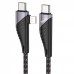 Кабель Hoco U95 2in1 Freeway 2in1 Type-C to Type-C + Lightning PD 60W (1.2m) black