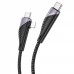 Кабель Hoco U95 2in1 Freeway 2in1 Type-C to Type-C + Lightning PD 60W (1.2m) black