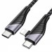 Кабель Hoco U95 2in1 Freeway 2in1 Type-C to Type-C + Lightning PD 60W (1.2m) black