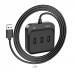 USB-Хаб Hoco HB31 Easy 4 in 1 (USB to USB3.0+USB2.0*3) (0,2m) black