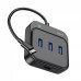 USB-Хаб Hoco HB31 4 in 1 (Type-C to 4xUSB3.0) (0.2m) black