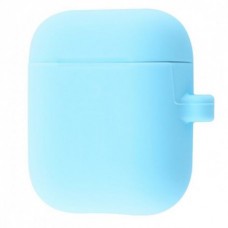 Чехол Silicone Case New with Carbine для Apple Airpods 1/2 Sky Blue