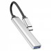 USB-Хаб Hoco HB26 4 in 1 (Type-C to 1хUSB3.0 + 3хUSB2.0) metal gray